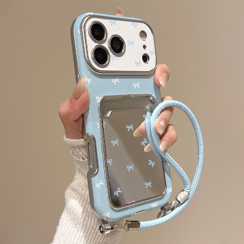 Phone Cases With Loop - حافظة هاتف لطيفة بتصميم فيونكة ومرآة
