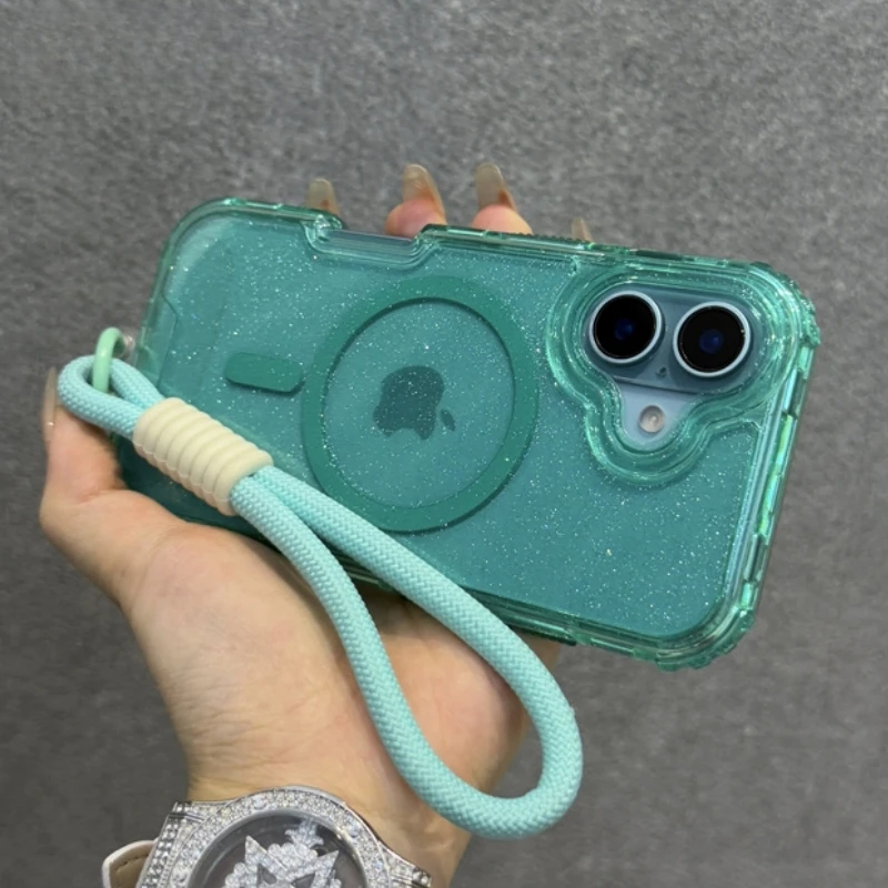Phone Cases Pinterest - حافظة مغناطيسية شفافة لامعة لهاتف Magsafe