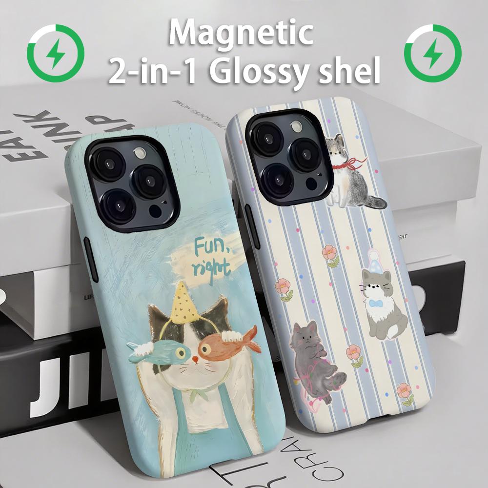 Phone Cases Xs - حافظة هاتف لطيفة للقطط والكلاب مغناطيسية