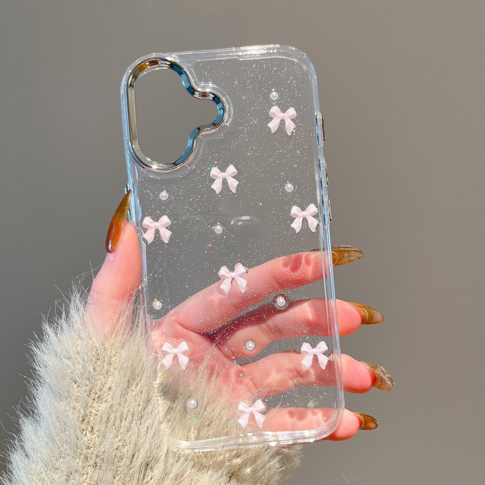 Phone Cases Pinterest - كوريا لطيف الوردي القوس الخرز بريق