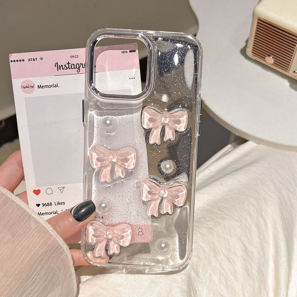Phone Cases Pinterest - الكورية لطيف ثلاثية الأبعاد الوردي Bowknot