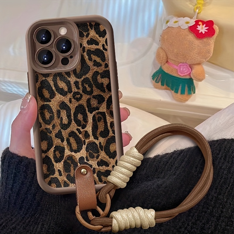 Phone Cases With Loop - جراب هاتف بتصميم جلد الفهد مع
