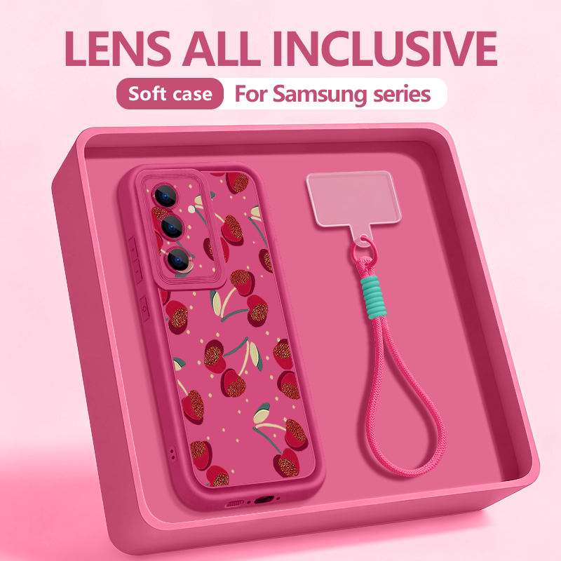 Phone Cases With Loop - جراب هاتف بنمط الكرز الصغير مع