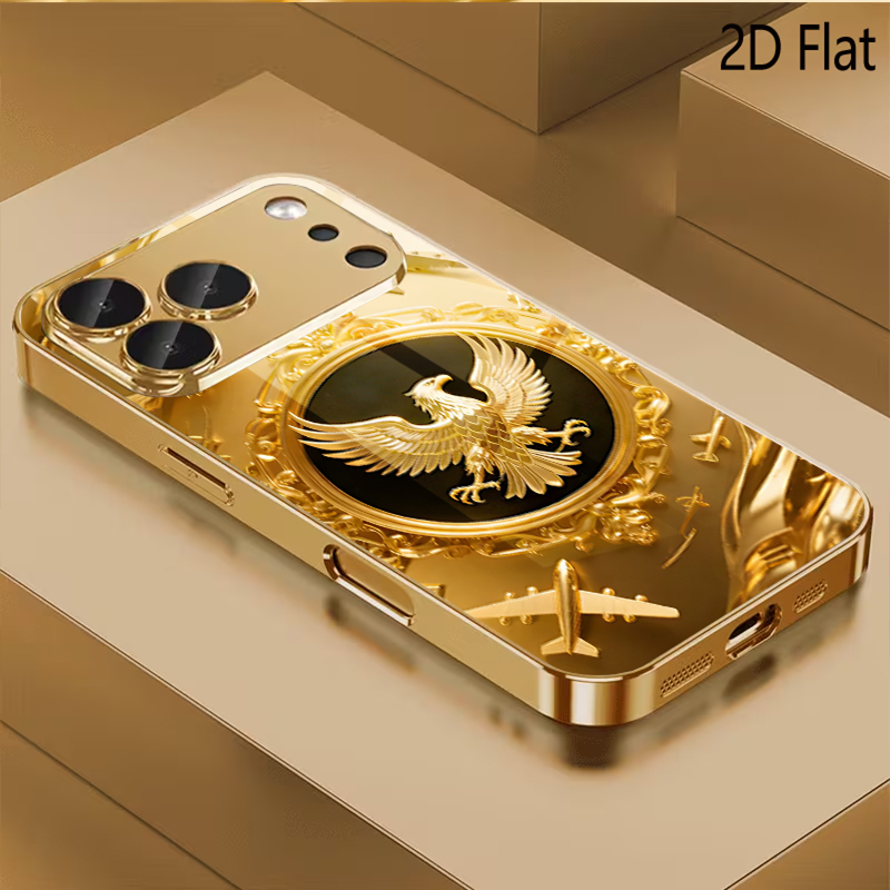 Phone Cases H&M - تصميم زجاج مقوى بنمط الجناح الذهبي