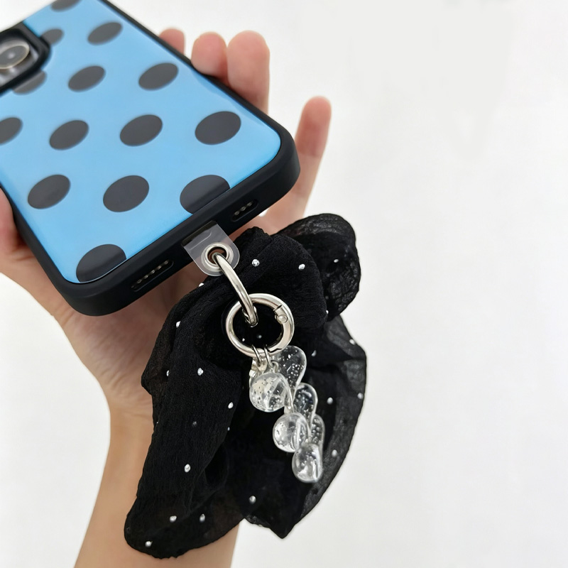 غطاء هاتف أزرق وأسود منقط مع ح - مراجعة Phone Cases With Charms وسعره