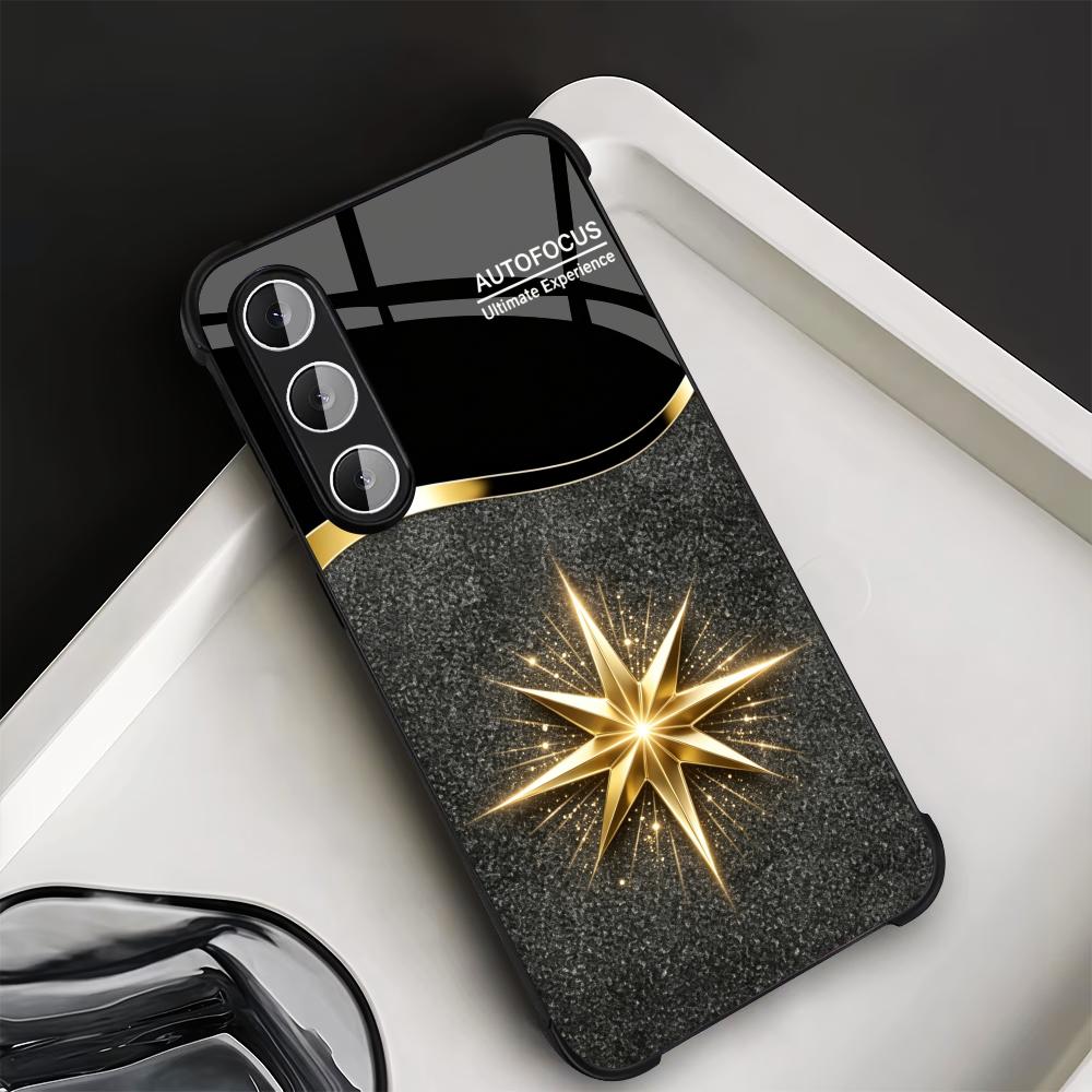 جراب هاتف أسود لامع بنجمة ذهبي - مراجعة Phone Cases Quad Lock وسعره