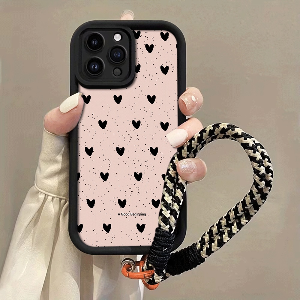 جراب هاتف بتصميم قلب أسود ملطخ - مراجعة Phone Cases With Loop وسعره