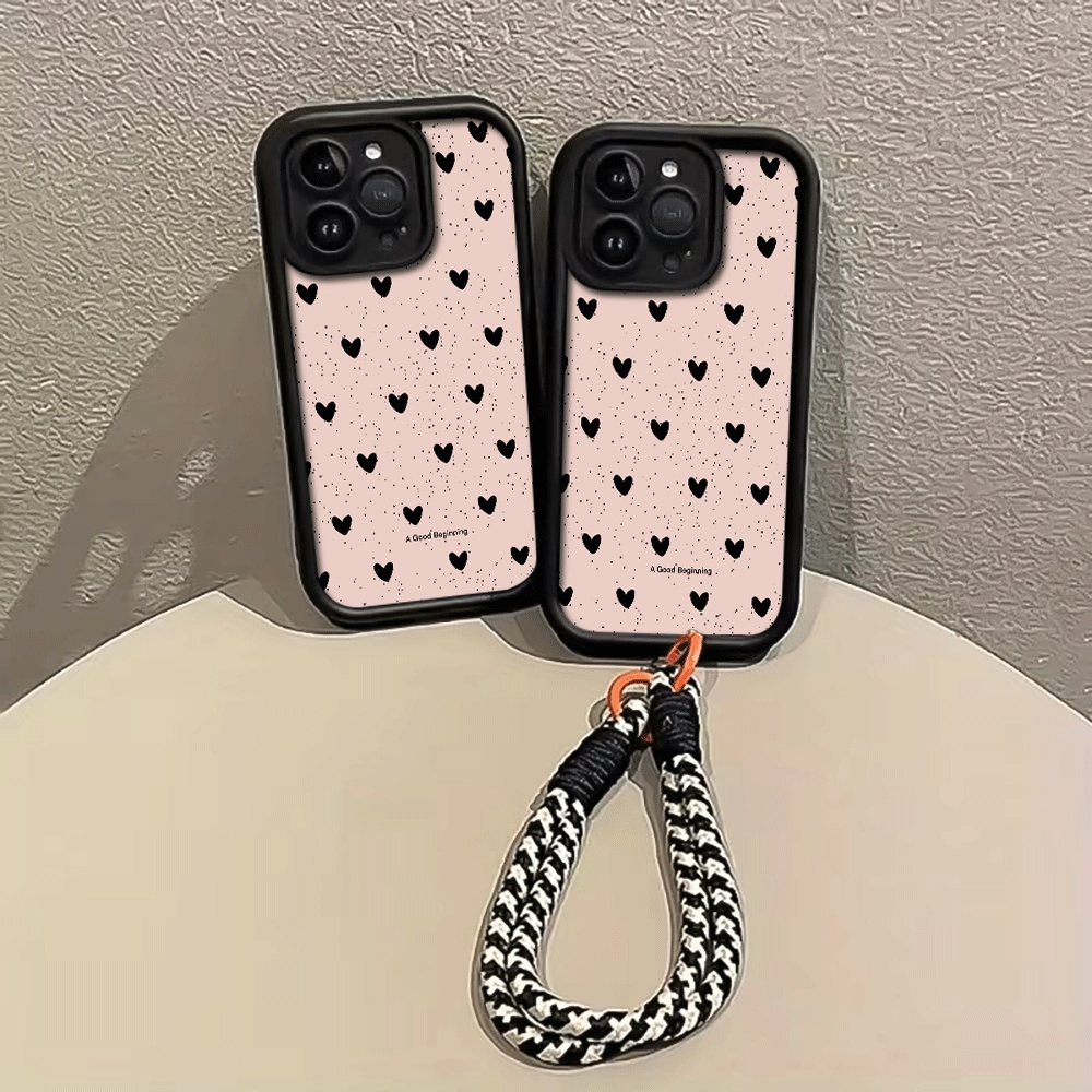 جراب هاتف بتصميم قلب أسود ملطخ - مراجعة Phone Cases With Loop وسعره