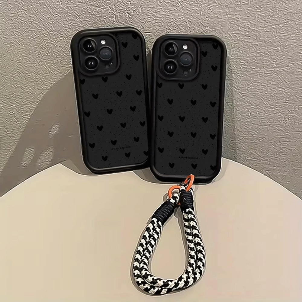 جراب هاتف بتصميم قلب أسود ملطخ - مراجعة Phone Cases With Loop وسعره